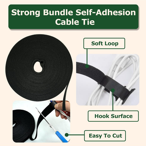 ECOHomes 3/4 Inch x 75 FT Cable Ties Wrap, Double Sided Hook And Loop Straps Roll Tape, Self Gripping Strips for Cable & Cord Management Home & Of...