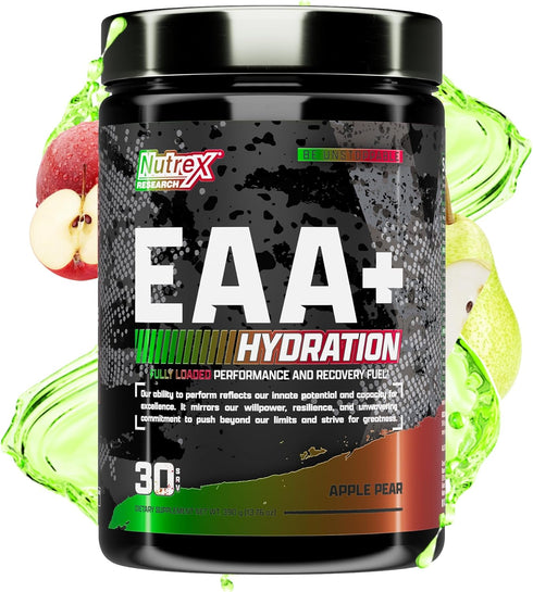 Nutrex Research EAA Hydration | EAAs + BCAAs Powder | Muscle Recovery, Strength, Muscle Building, Endurance | 8G Essential Amino Acids + Electroly...