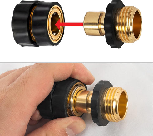 Xiny Tool 3/4 Inch Garden Hose Quick Connect, Quick Connect Garden Hose Fittings, Male and Female Water Quick Release Hose Connector (6 Pack)...