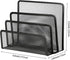 2 Pieces Desk Mail Organizer, Metal Mesh Small File Holders Letter Organizer, Bill/Document/Filing/Folders/Paper Organizer for Desktop (BLACK-2PCS...