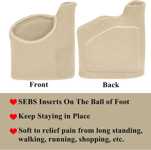 SPORLCO Metatarsal Pads for Women Men Foot Pads for Balls of Feet with Gel Inserts, Foot Pain Relief Cushions 2 Pairs...