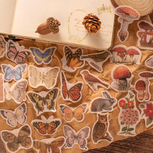 400Pcs Vintage Scrapbook Stickers, Scrapbooking Supplies Kit for Adults, Aesthetic Nature Washi Collage Paper Ephemera for Bullet Junk Journals...