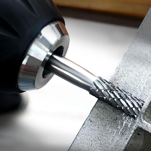 HAUTMEC Cylinder Tungsten Rotary File Carbide Burr 1/4'' shank,1/4'' head length Double Cut for Woodworking,Drilling, Metal Carving, Engraving, Po...