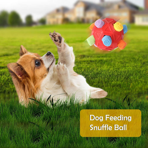Snuffle Ball for Dogs,Encourage Foraging Skills Training Puzzle Feeders Toy,Interactive Dog Foraging Toys,Chew Toys for Small/Medium/Large Dogs (R...