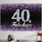 HAMIGAR 6x4ft Happy 40th Birthday Banner Backdrop - 40 & Fabulous Birthday Decorations Party Supplies for Women - Purple...
