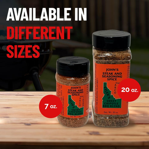 John’s Steak and Seasoning Spice, Sweet Chipotle Seasoning, Pork Chop, Chicken Wings, and Steak Seasoning, Gluten-Free, MSG-Free, Idaho-Made, Tyle...