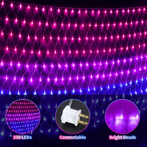 Bisexual Flag Lights Outdoor, 6.6x3.3 FT Bisexual Pride Flag Pride Decorations Connectable, 330LED Waterproof Bi Flag for Wall with Lights, Pride ...