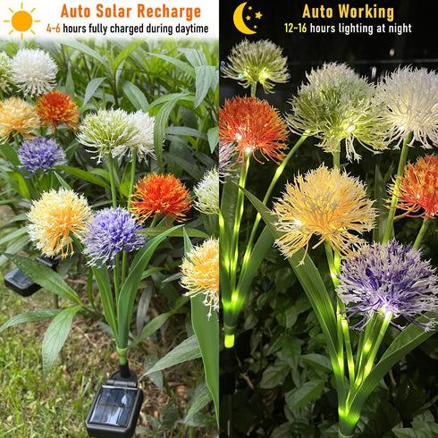 Enchanted Solar Garden Lights Innovative Upgraded for Outside Waterproof,Outdoor Light Yard Patio Decoration w Flexibility Wire, Dandelion Light f...