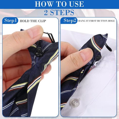 Janmercy 6 Pcs Clip on Tie for Men Clip on Easy Necktie Striped Solid Plaid Dots Mixed Lot Tie for Office School, 20 Inch (Retro Style)...