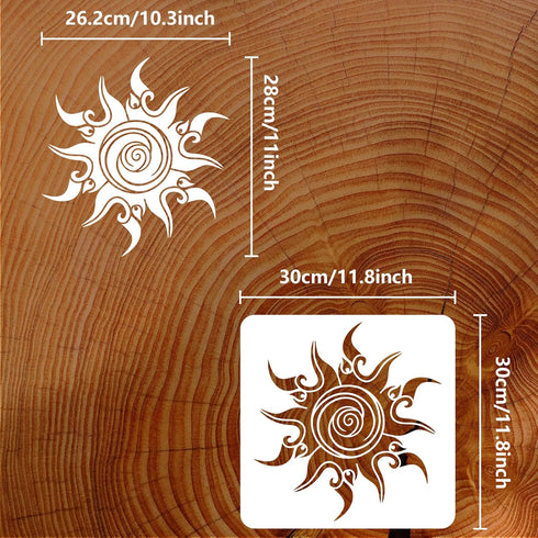 FINGERINSPIRE Fancy Sun Painting Stencil 11.8x11.8 inch PET Hollow Out Sun Painting Stencil Big Spiral Sun DIY Craft Stencil Template for Painting...