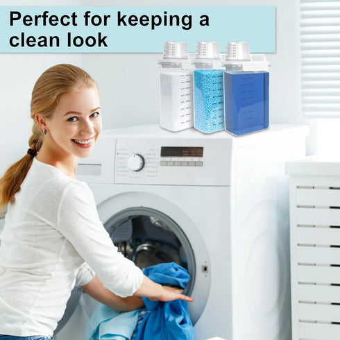 Liquid Laundry Detergent Dispenser For Laundry Room Organization And Storage, 66oz Large Capacity Laundry Soap Containers, Plastic Clear Laundry P...