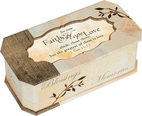Cottage Garden Faith Hope Greatest is Love Tree Branch Jewelry Music Box Plays Amazing Grace...