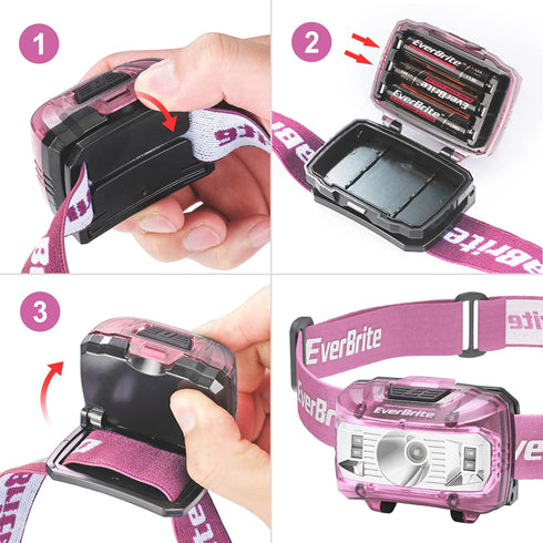 EverBrite Headlamp, 2 Pack Kids Headlamp with Red Light and Memory Function, Head Lamp for Adults and Kids with 5 Modes, Bright Headlamps for Camp...