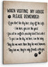 PHAMTE When Visiting My House Please Remember Dog Sign Wall Art,Dog Wall Decor, Dog Wall Art, Farmhouse Funny Dog Signs Print Poster Framed Canvas...