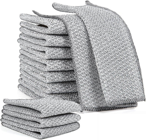Multipurpose Wire Miracle Cleaning Cloths, Magnifying Wire Dishwashing Rags for Wet and Dry Mesh Microfiber Cleaning Cloth for Metal, Kitchen, Dis...