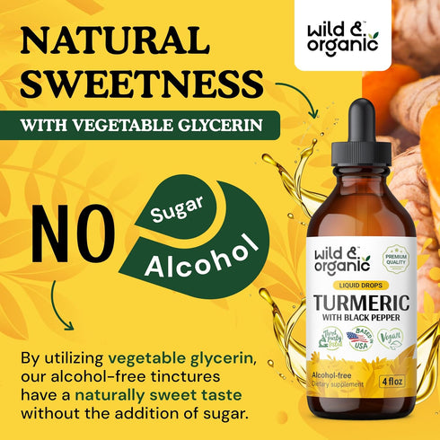 Turmeric Tincture - Turmeric Curcumin with Black Pepper - Joint Health Supplement - Organic Turmeric with Black Pepper for Digestive Health - Non-...