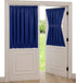 Aquazolax French Door Curtains Drapes - Readymade Solid Blackout Glass Door Side Panels 54x40 Inches Privacy with Tiebacks - 1 Piece, Navy Blue...