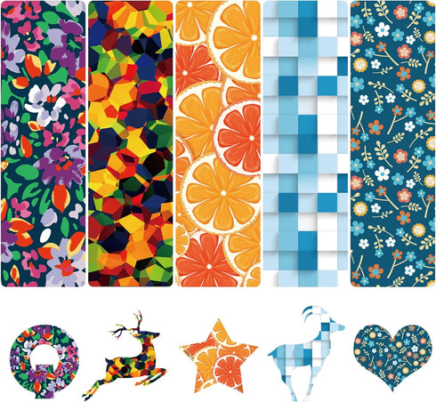 ODDA 5 Packs Pattern Color Changing Vinyl, 5 Different Patterns, New Update Design Color Changing Vinyl for Cricut, Fabric, Clothes, | 12x12''...