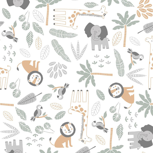 Lambs & Ivy Jungle Friends 100% Cotton Safari Animals Baby Fitted Crib Sheet...