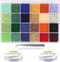EuTengHao 14400pcs Glass Seed Beads Small Craft Beads for DIY Bracelet Necklaces Crafting Jewelry Making Supplies with Two 0.5mm Clear Bracelet St...