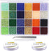 EuTengHao 14400pcs Glass Seed Beads Small Craft Beads for DIY Bracelet Necklaces Crafting Jewelry Making Supplies with Two 0.5mm Clear Bracelet St...