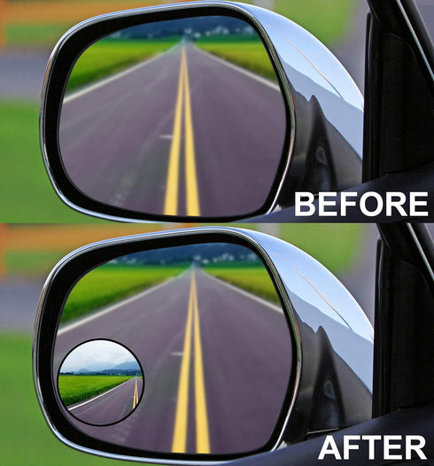 Iconikal Convex Rear View Blindspot Adhesive Mirror, 2-inch, Wide Angle, 6-Pack...