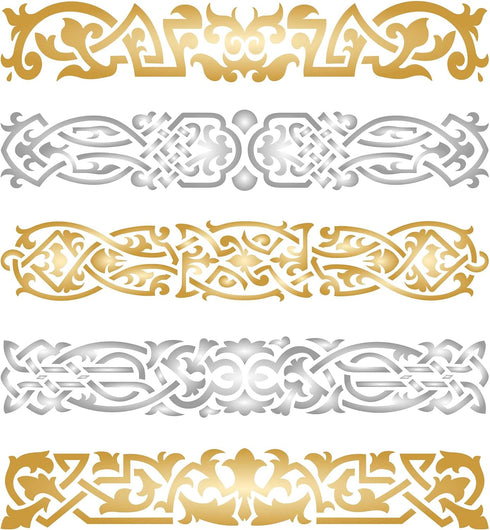 Stencils for Walls: Celtic Clip Stencil, 12 x 13 inch (L) - Irish Celts Viking Barrette Hairclip Knotwork Design Woven Ethnic Braided Protection K...