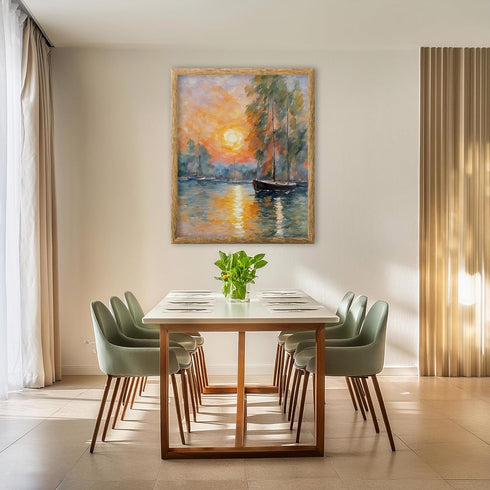 Posterizer 1 pcs- lake scene-nature-oil painting style 4-Landscape & Nature Art-Floral Botanical Art- Decor for Home & Office- unframed wall art...
