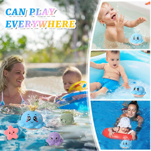 Baby Bath Toys, Light Up Automatic Spray Water Octopus Bathtub Toys for Baby 1 2 3, Sprinkler Pool Toys Gifts for Toddlers Kids 6-12 Months Infant...