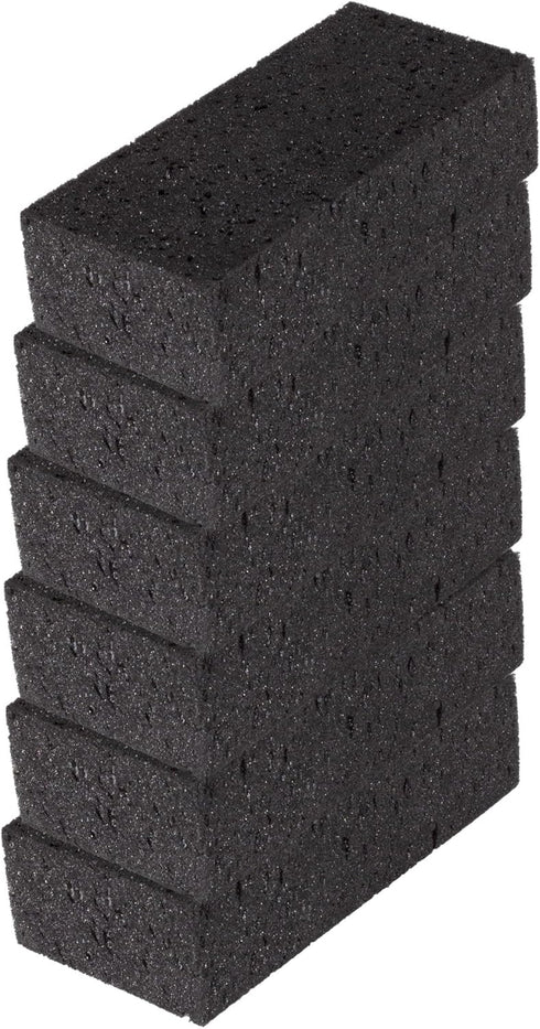 Big Sponge. Made in Europe. 6 Pack, Black. 8.9x4.3x2.4 Inch Extra Large Odorless Commercial Sponge for All Purpose Cleaning...