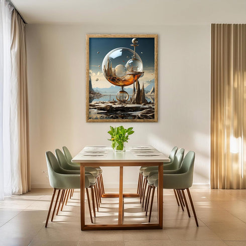 Posterizer 1 pcs-futuristic sci-fi glass cities-Abstract & Modern Art-Fantasy & Fiction Art-Gift for Art Lovers-Decor for Home & Office- UNFRAMED ...