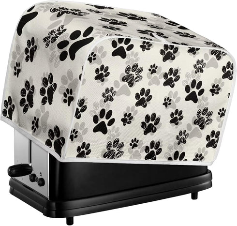 Dog Paw Toaster Covers 4 Slice Small Kitchen Appliance Anti Dust Cover, Bread Maker Dust Cover for Most Standard Toasters Oven...