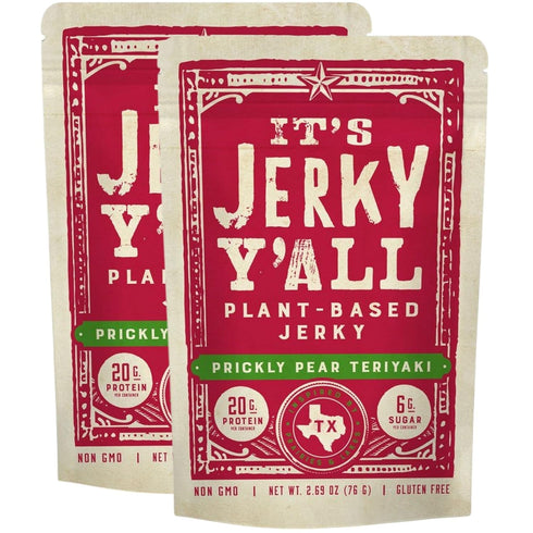 It's Jerky Y'all Vegan Jerky TERIYAKI - Beyond Tender and Tasty Meatless Vegan Snacks - High Protein, Low Carb, Non-GMO, Gluten-Free, Vegetarian, ...