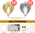 JGFinds Angel Wings Pendant Charm - 100 Pack (50 Silver, 50 Gold Toned) DIY Jewelry Making Supplies, Small 7/8 Inch Metal Wings for Bracelet, Neck...