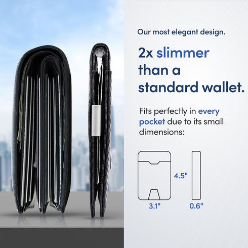 TRAVANDO Mens Slim Wallet with Money Clip AUSTIN RFID Blocking Bifold Credit Card Holder for Men with Gift Box (Carbon)...