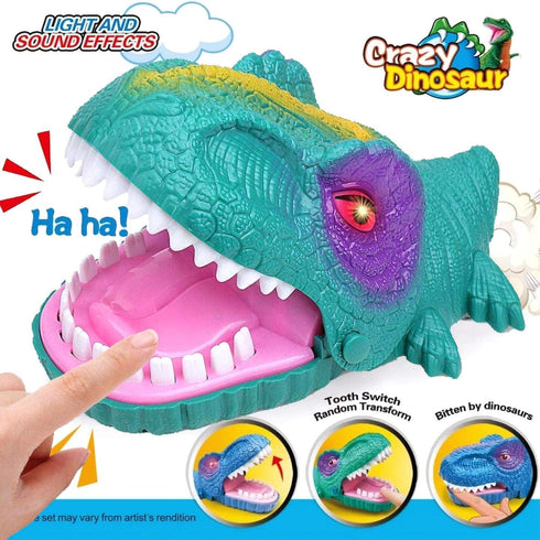 Snappy Dinosaur Dentist Classic Bite Finger Game Dino Toy Funny Family Party Tabletop Board Game with LED Light and Sound...