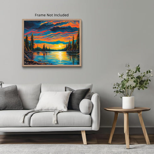 Posterizer 1 pcs- mountains, trees, night sky landscape nature 12-Landscape & Nature Art-Floral Botanical Art- Decor for Home & Office- unframed w...