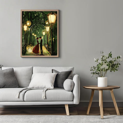 Posterizer 1 pcs-vintage style couple's night out Valentine's day scene -1-Romantic Art-Holiday Poster Collection-Gift for Couples boyfriend girlf...