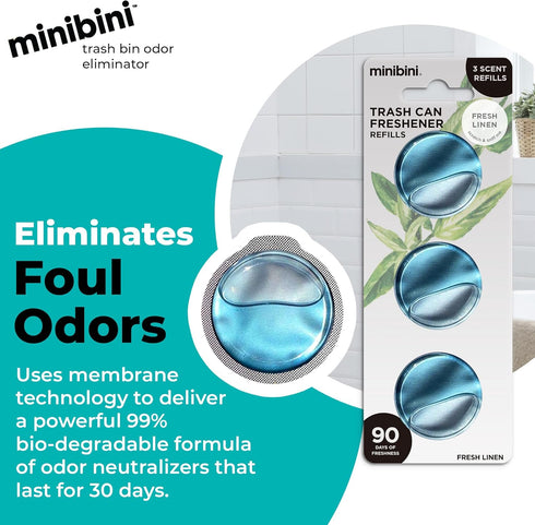 Flint Minibini Trash Can Deodorizer and Odor Eliminator, Garbage Can Air Freshener and Odor Control Up to 30 Days, Refill Pack...