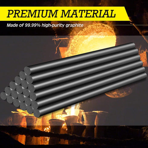 Lounsweer 3 Pcs Graphite Rod 0.5"OD x 12"L Crucible Graphite Stir Rod Stick Long Carbon Stirring Rod for Melting Casting Refining Gold Silver Copp...