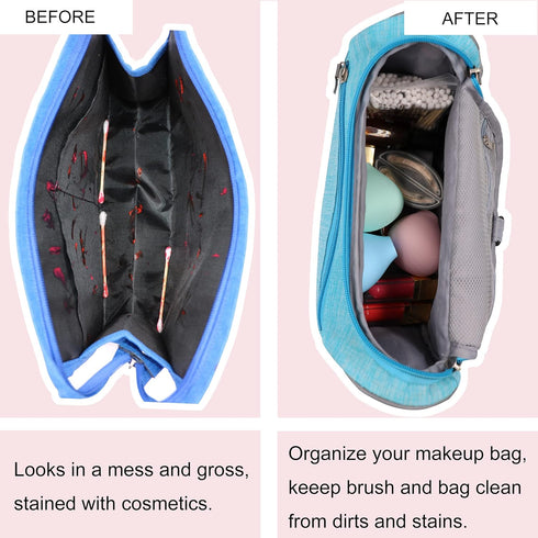 Makeup Brush Covers, Silicone Brush Organizer Case for Makeup Storage and Protect Makeup Bag, 4 Pack Reusable Brush Holders for Travel, Dustproof ...