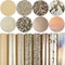 8 Pieces 8x12 Inch Faux Leather Sheets Light Gold Fine Chunky Glitter Patent Metallic Litchi Holographic Snake Texture Leather Fabric for Bows Ear...