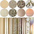 8 Pieces 8x12 Inch Faux Leather Sheets Light Gold Fine Chunky Glitter Patent Metallic Litchi Holographic Snake Texture Leather Fabric for Bows Ear...