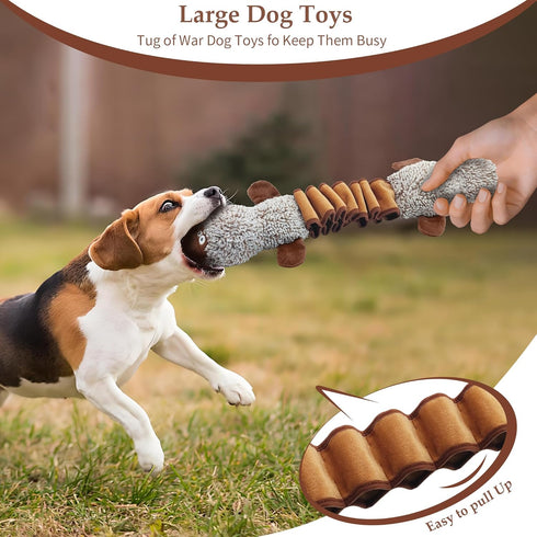 Squeaky Dog Toys, Interactive Tug of War Puppy Toys, Funny Plush Dog Chew Toys, Stuffed Dog Toys for Small,Medium and Large Dogs...