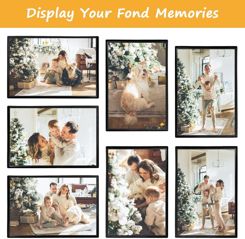 Mingting 10pcs 5x7 Magnetic Picture Frames for Refrigerator Reusable Magnets Fridge Photo Sleeves for Refrigerator Locker Office Cabinet,Black...