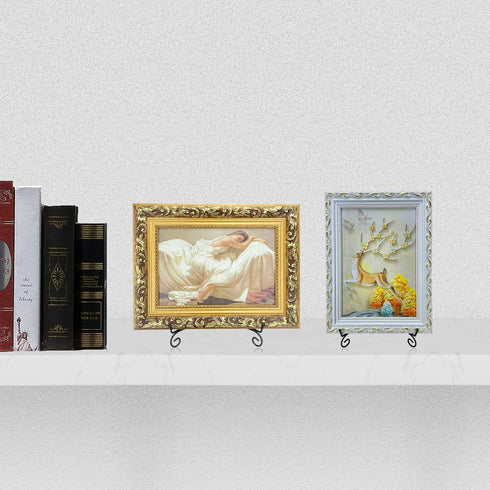 Black Iron Plate Stand, 12 Inch Plate Holder for Display, Small Metal Plate Display Stands for Cookbook, Picture Frame, Photo, Decorative Plates (...