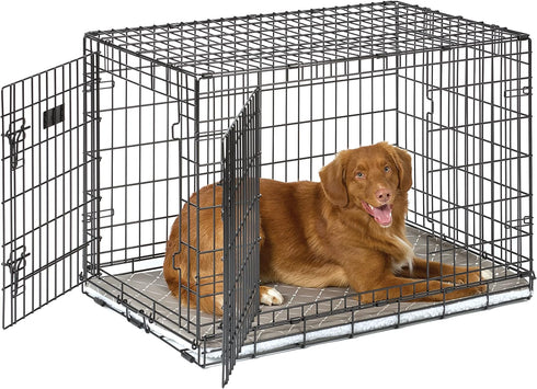 MidWest Homes for Pets Quiet Time Reversible Crate Pan Cover 36' Mushroom Diamond/Fleece...