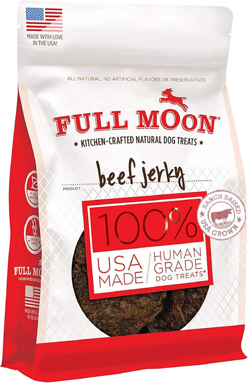 Full Moon Beef Jerky Healthy All Natural Dog Treats Human Grade Made in USA Grain Free 11 oz...