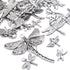 100g (About 50-80pcs) Antique Silver Dragonfly Charms Tibetan Insect Charms Pendants Craft Supplies for Bracelets Necklace Jewelry Making...
