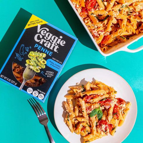Veggiecraft Farms Penne Pasta - Low Carb Pasta, Protein Pasta, Lentil Noodles with Peas & Zucchini, Plant Based, Keto-Friendly, Gluten Free, Vegan...
